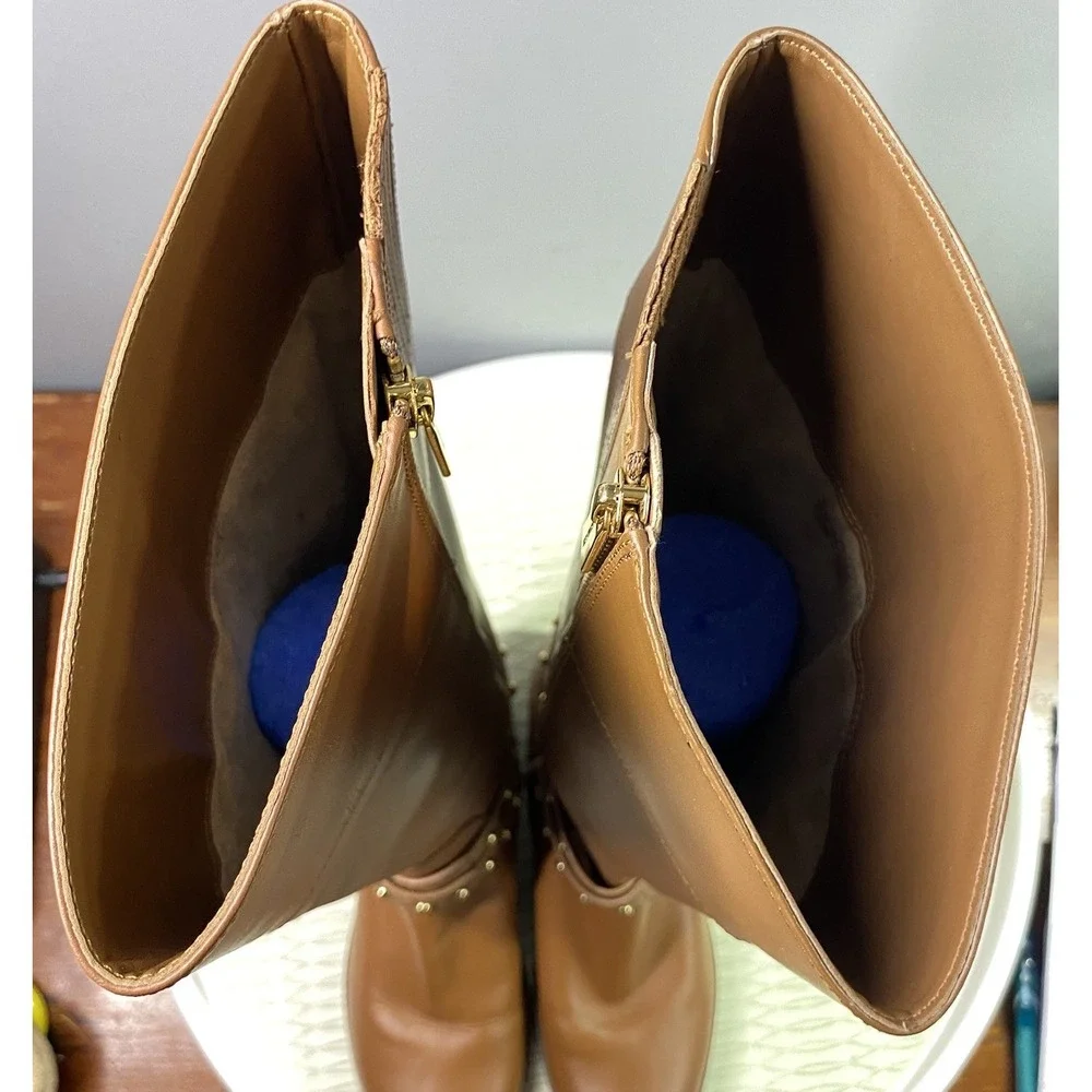 MICHAEL KORS Women's Leather Kincaid Brown Tall Riding Boot Sz. 7 M EUC $225MSP
